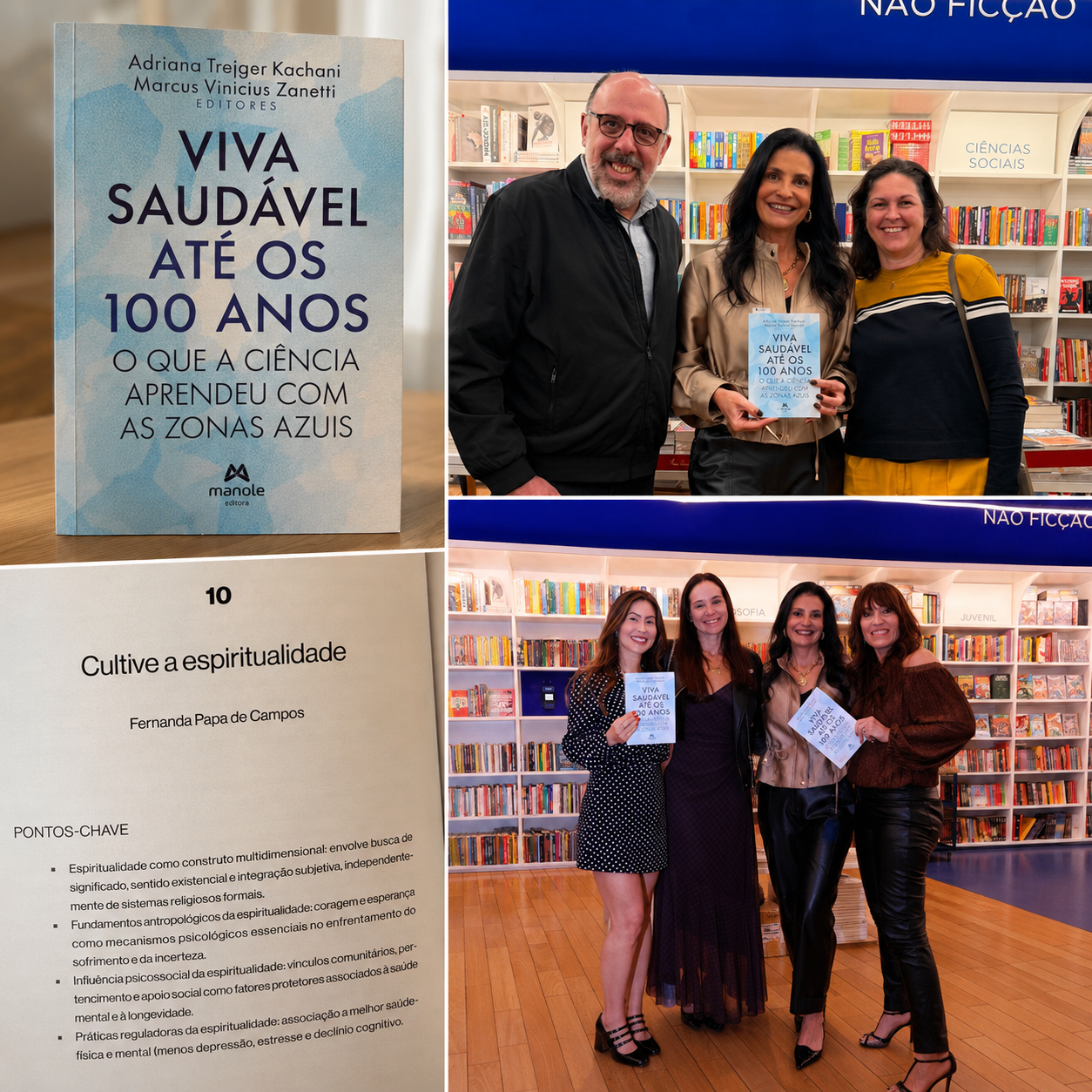 Fernanda no lançamento de Viva Saudável Até os 100 Anos