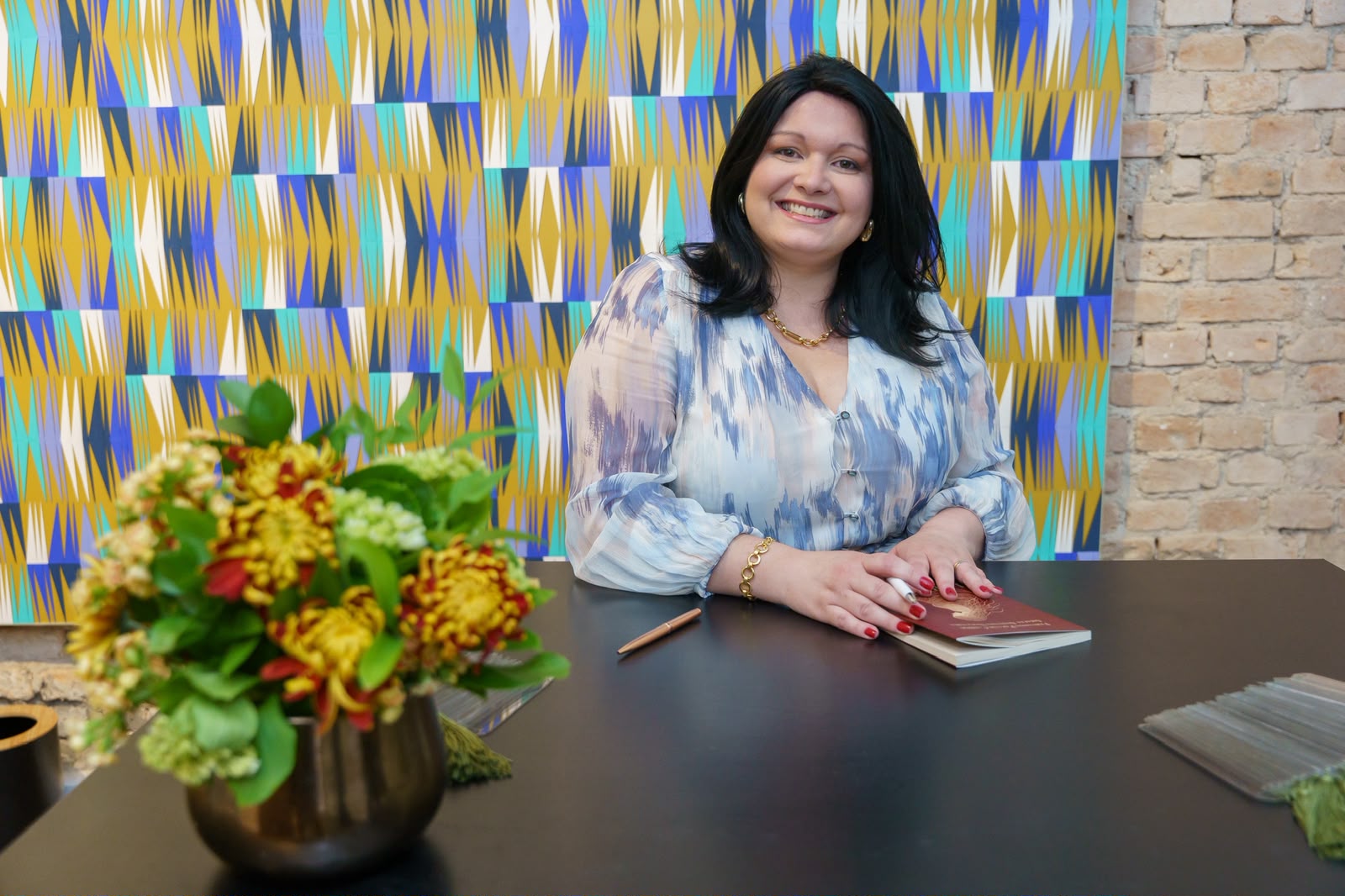 Amalia Antunes Nogueira no lançamento de Labirintos